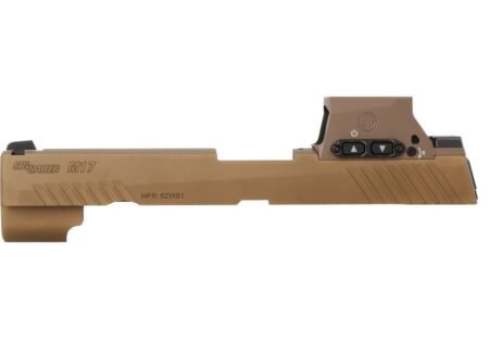 P320 M17 9MM 4.7" SLIDE ASSEMBLY, ROMEO-M17, Coyote Tan